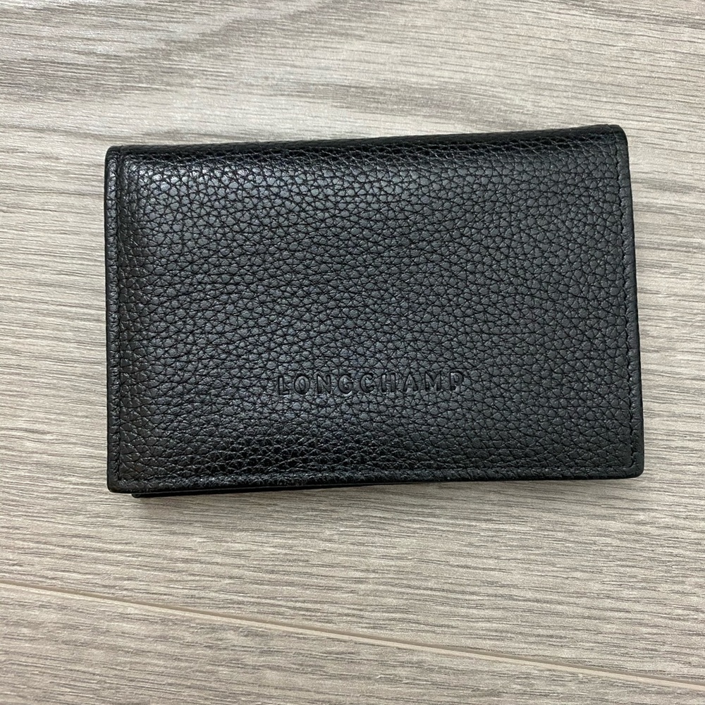 Black Longchamp card holder